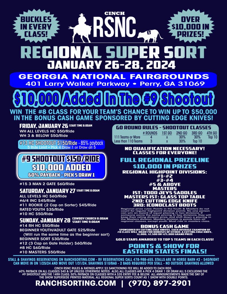 2024 Cinch RSNC South Eastern Regional Ranch Sorting National